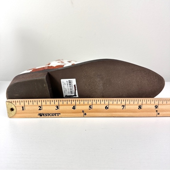 Animal Print Cow Boots Brown and White Mob Wife Western Cowboy Size 6 1/2 Medium - Picture 12 of 15